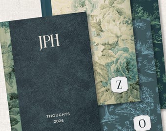 Personalized Hardcover Journal Custom Initial Monogram Notebook Gifts Women Travel Journal Floral Design Personalized Gifts Teacher