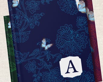 Personalized Butterfly Journal Floral Notebook Custom Monogram Journal Pretty Writing Notebook Aesthetic Flower Journal Gift for Her