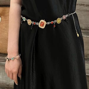 Vintage Watch Waist Chain – Handmade Charms Belt Chain,Unique Timepiece,Adjustable Waist Belt for Women,Elegant Waist Jewelry Accessories