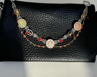 Bag Charms Chain,Luxurious Golden Charm Handbag Chain,Purse Necklace Chain,Custom Purse Accessory,Gift For Friend