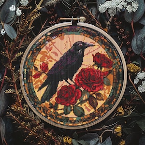 Gothic Raven cross stitch pattern PDF – cs9