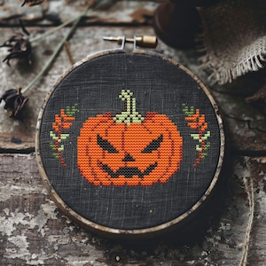 Jack o lantern cross stitch pattern PDF - cs4