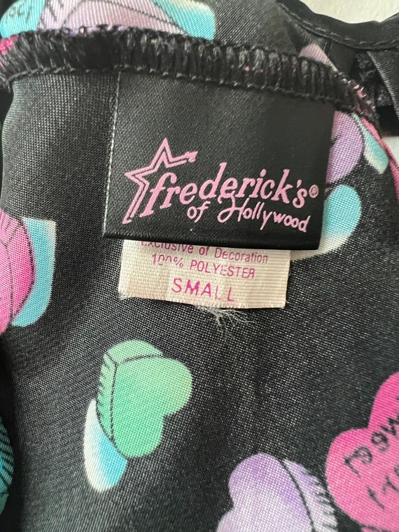 1990s Fredericks Candy Heart Satin Keyhole Babydo… - image 3