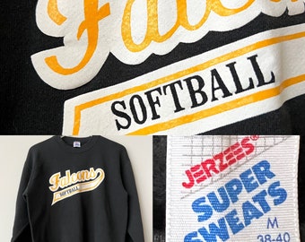 Perfect 80s Vintage Falcons Softball Sweatshirt JERZEES Made in USA M