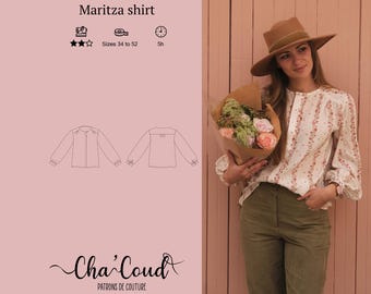 Schnittmuster: Maritza-Hemd von Cha' Coud – PDF-Schnittmuster – Größen 34 bis 52