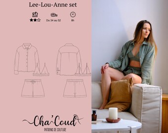 Schnittmuster: Lee-Lou-Anne-Set von Cha‘ Coud – PDF-Schnittmuster – Größen 34 bis 52