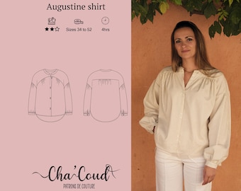 Schnittmuster: Augustine-Hemd von Cha' Coud - PDF-Schnittmuster - Größen 34 bis 52