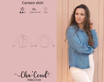 Schnittmuster: Carmen-Hemd von Cha' Coud - PDF-Schnittmuster - Größen 34 bis 52