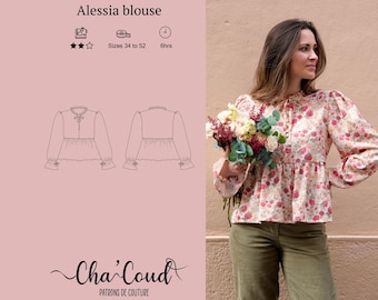 Schnittmuster: Bluse Alessia von Cha‘ Coud - PDF-Schnittmuster - Größen 34 bis 52