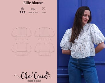 Schnittmuster: Ellie-Bluse von Cha' Coud - PDF-Schnittmuster - Größen 34 bis 52
