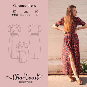 Sewing pattern: Garance dress by Cha&#39; Coud - PDF sewing pattern - sizes 34 to 52