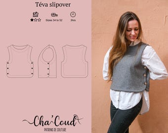 Schnittmuster: Téva Slipover von Cha' Coud - PDF-Schnittmuster - Größen 34 bis 52