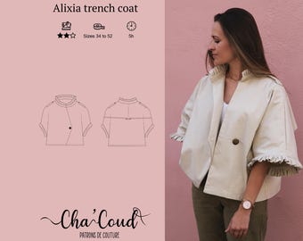 Schnittmuster: Trenchcoat Alixia von Cha‘ Coud – PDF-Schnittmuster – Größen 34 bis 52