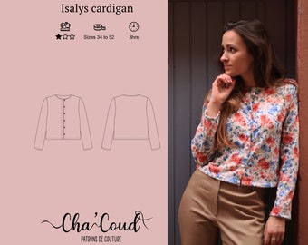 Schnittmuster: Isalys-Cardigan von Cha' Coud – PDF-Schnittmuster – Größen 34 bis 52