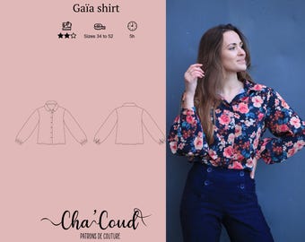 Schnittmuster: Hemd Gaïa von Cha‘ Coud – PDF-Schnittmuster – Größen 34 bis 52