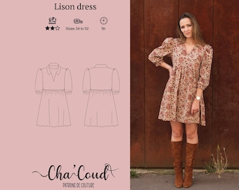 Schnittmuster: Lison-Kleid von Cha' Coud - PDF-Schnittmuster - Größen 34 bis 52