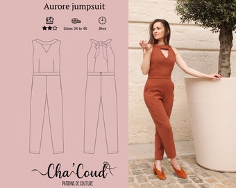 Schnittmuster: Aurore-Jumpsuit von Cha' Coud – PDF-Schnittmuster – Größen 34 bis 46