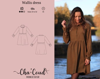 Schnittmuster: Wallis-Kleid von Cha' Coud – PDF-Schnittmuster – Größen 34 bis 52
