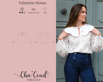 Schnittmuster: Bluse Valentine von Cha‘ Coud - PDF-Schnittmuster - Größen 34 bis 52
