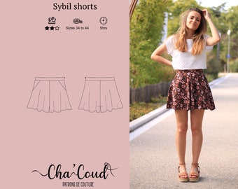 Schnittmuster: Sybil Shorts von Cha' Coud – PDF-Schnittmuster – Größen 34 bis 44