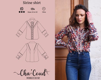 Schnittmuster: Sirine-Hemd von Cha' Coud – PDF-Schnittmuster – Größen 34 bis 52