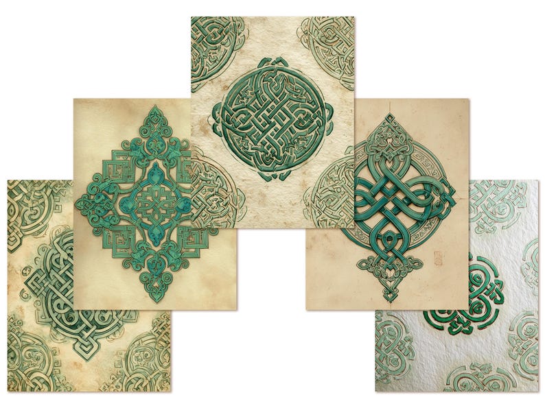 Celtic Knot Vintage Paper, Aged Parchment Irish Background, Antique ...