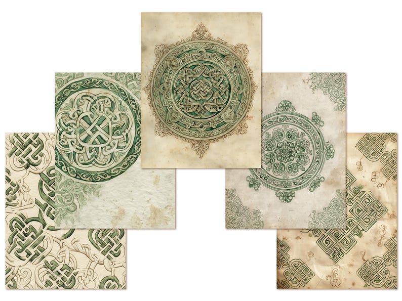 Celtic Knot Vintage Paper, Aged Parchment Irish Background, Antique ...