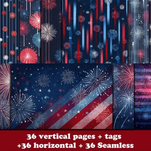 4 juli fyrverkeripapper Blått USA digitalt papper Självständighetsdagen bakgrund Patriotisk scrapbook 4 juli utskrivbara stjärnor fyrverkerier