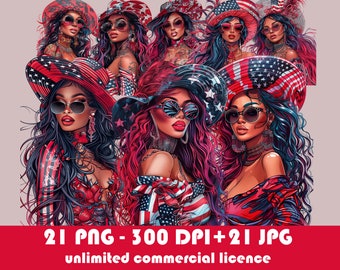 4th of july American woman clipart, Independence day girl png, Patriotic USA women fashion clip art, sublimation png jpg, digital downloads