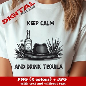 Cinco de Mayo Tequila & Sombrero png, Fiesta-Shirt png, mexikanisches Girly Clipart, Halloween PNG, Tag der Toten, schwarz und weiß Sublimation