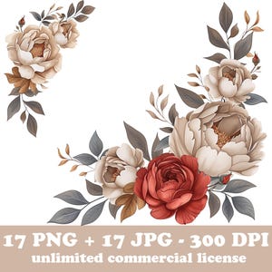 17 bordo floreale, cornice rosa beige png, corona nuziale acquerello, invito clipart floreale, sublimazione digitale di fiori, png trasparente