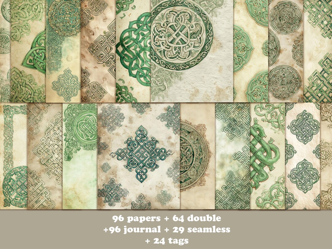 Celtic Knot Vintage Paper, Aged Parchment Irish Background, Antique ...