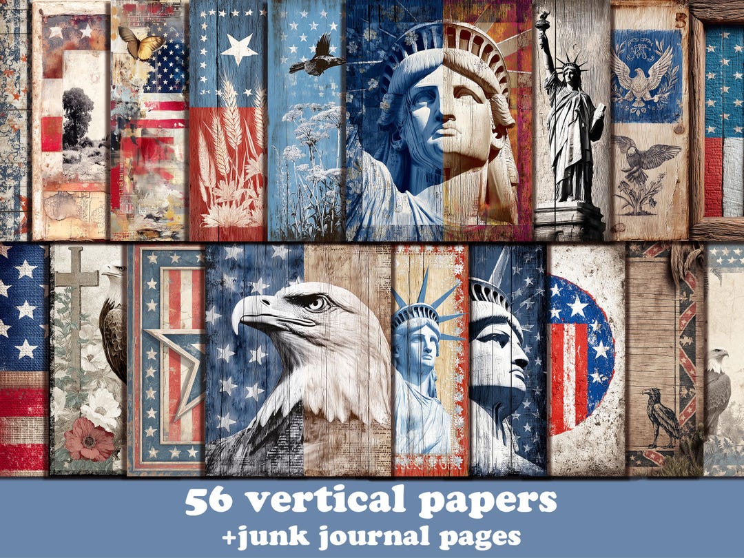 Rustic USA Distressed Papers, Grunge American Flag Backgrounds, Vintage ...