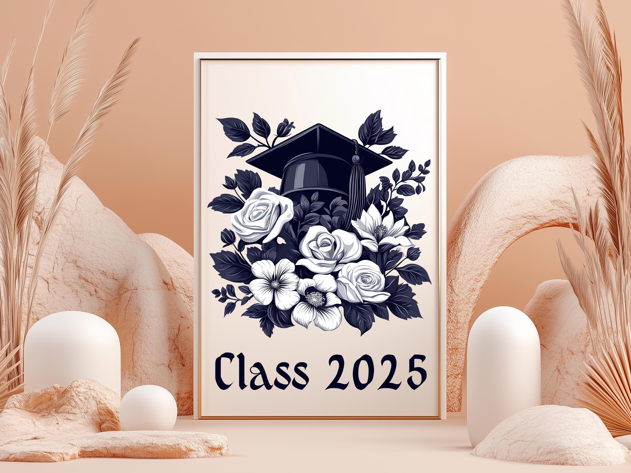 7 Graduation Cap PNG, Trendy Printable Clipart for Class of 2025 With ...