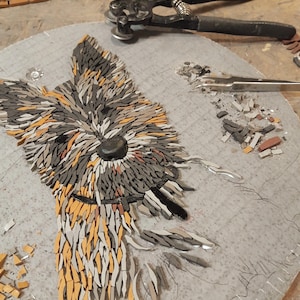 Custom dog Portrait mosaic hand made from photo, Custom Cairn Terrier Wall Art, personalized pet portrait, Dog Lover Gift, Pet Memorial Gift