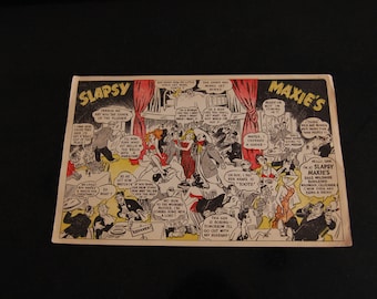 Slapsy Maxie's Postcard Gary Cooper Van Johnson and Alan Mowbray Autographed 1940s