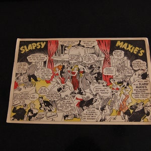 Slapsy Maxie's Postcard Gary Cooper Van Johnson and Alan Mowbray Autographed 1940s