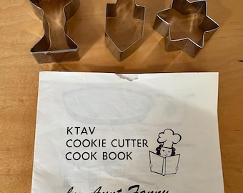 Hannukah Cookie Cutters and KTAV Cook Book Vintage