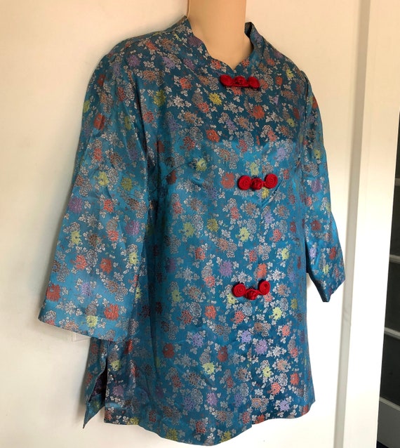 Lounging Jacket Evelyn Pearson Turquoise Japan Fr… - image 1