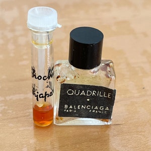 Vintage Schiaparelli Shocking and Balenciaga Quadrille Perfume Micro Mini Parfum