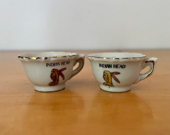 2 Indian Head Miniature Cups  Vintage Japan