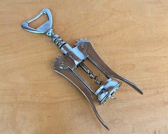 Vintage Metal Winged Style Corkscrew and Bottle Opener