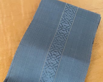 Vintage Obi With Gold Thread and Cords 1950s Unused Gray