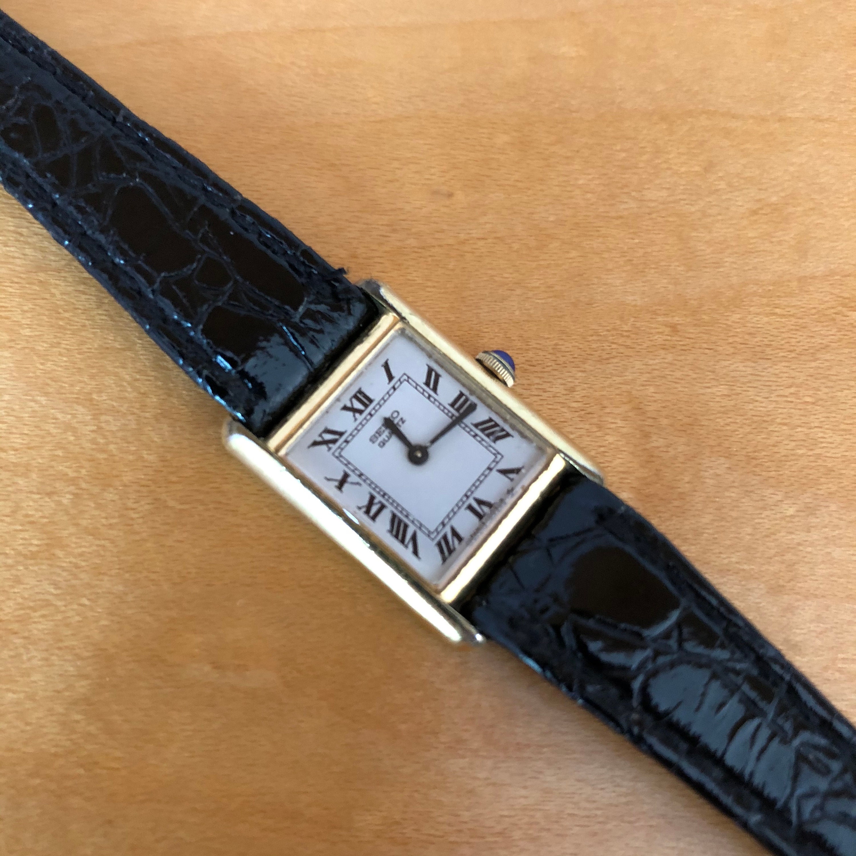 Seiko tank top watch silver