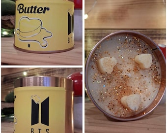 BTS Butter Candle Yellow Kpop Gift Glitter V JHope Suga RM Jimin JungKook Jin South Korea Scented Chimmy Tata Shooky Cooky RJ Koya Mang Van