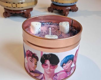 Soda Pop Saja Boys Kpop Demon Hunters Candle Soy Wax Vegan Scented Biodegradable Glitter