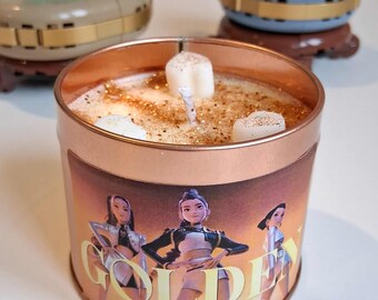 K-pop Demon Hunters Golden Huntrix Candle Soy Wax Vegan Scented Rumi Zoey Mira