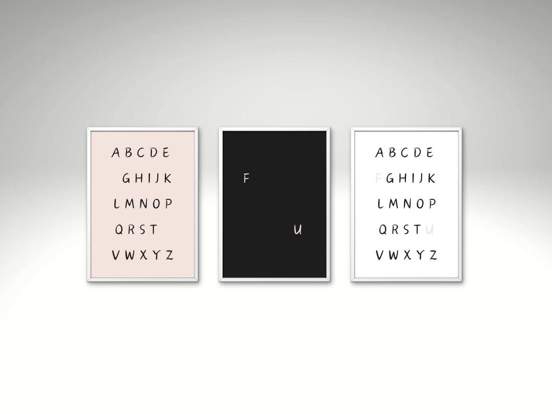 ABC – FU Modern Motivational Printable Wall Art Print, Digital Print ...