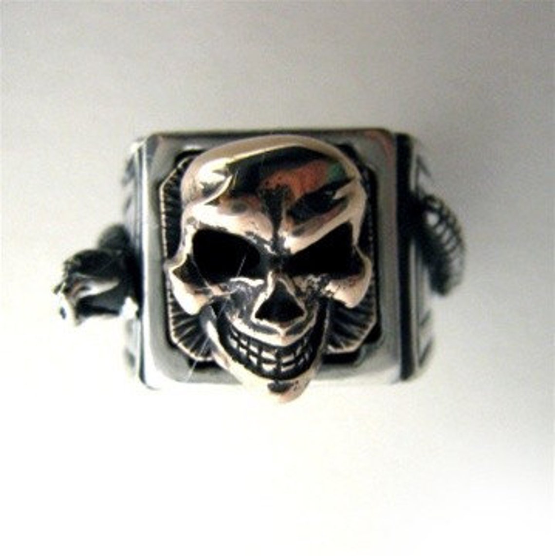 Skull Rattler Snake Rattler Custom Skull Ring - Etsy