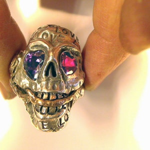 Love Letters Skull Ring Bronze Rose by Former Disney Artist R062